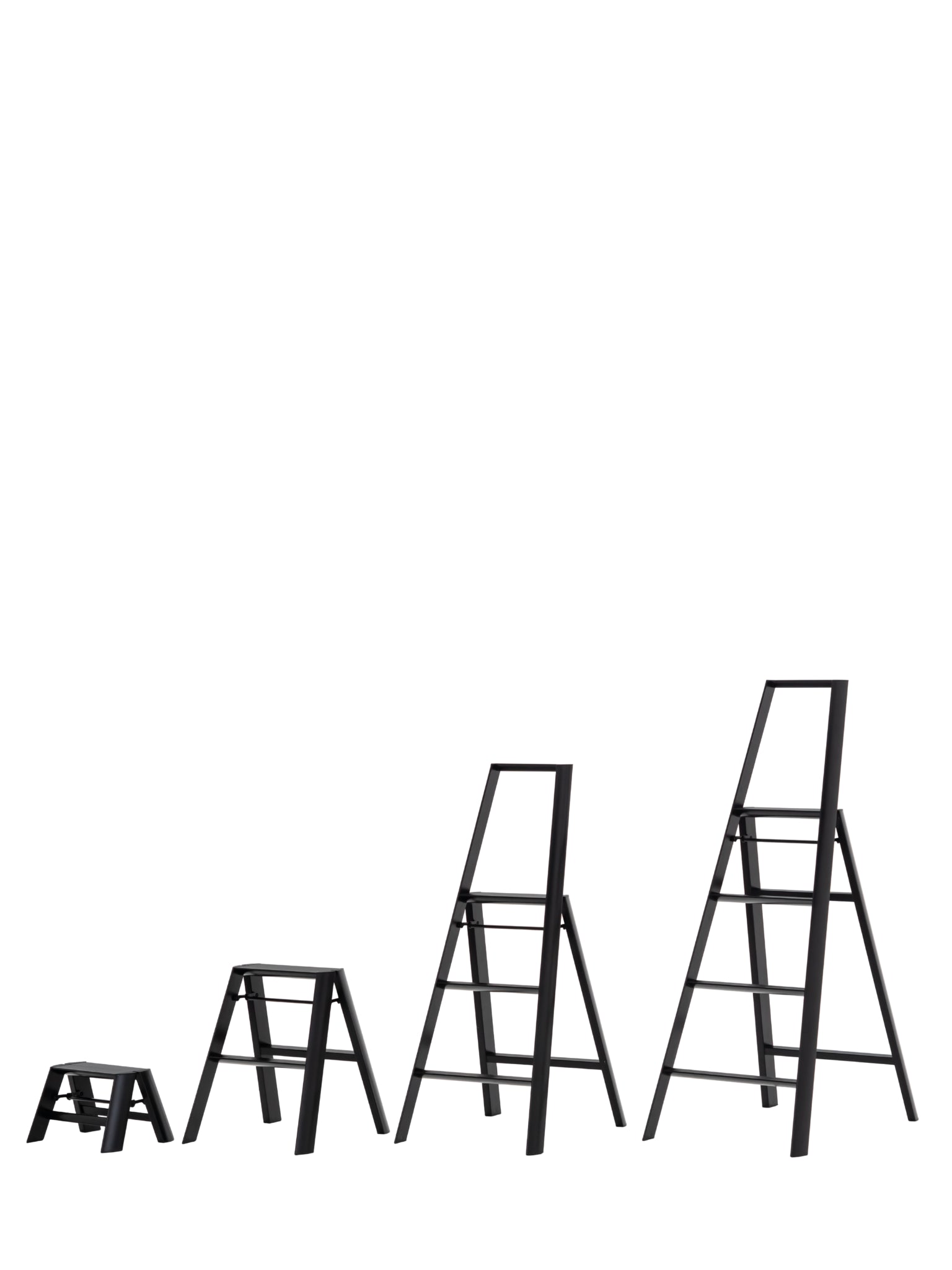 van klein naar groot, de Lucano design ladders van Hasegawa in het zwart
