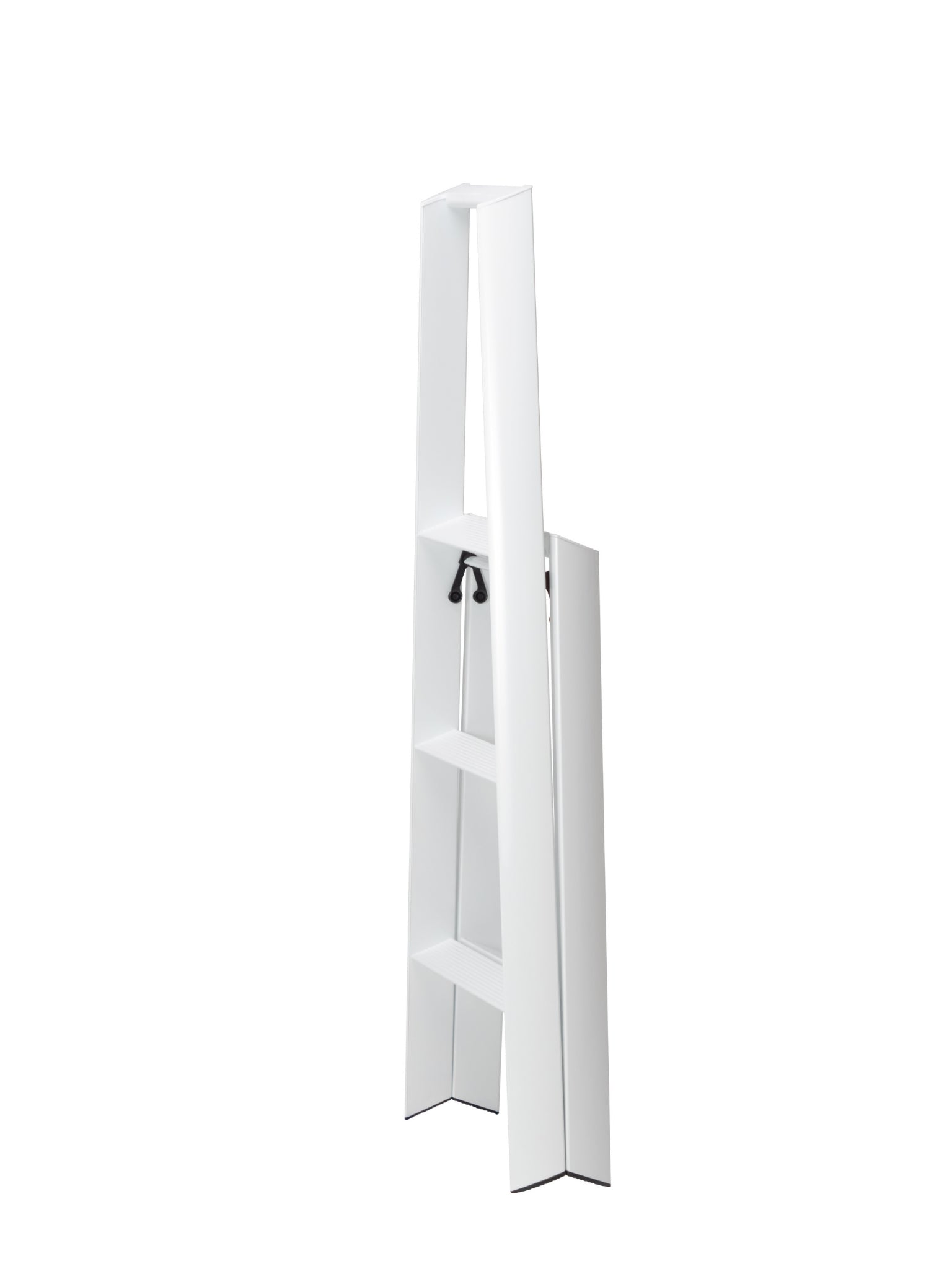 Zijaanzicht witte Lucano 3-step designladder