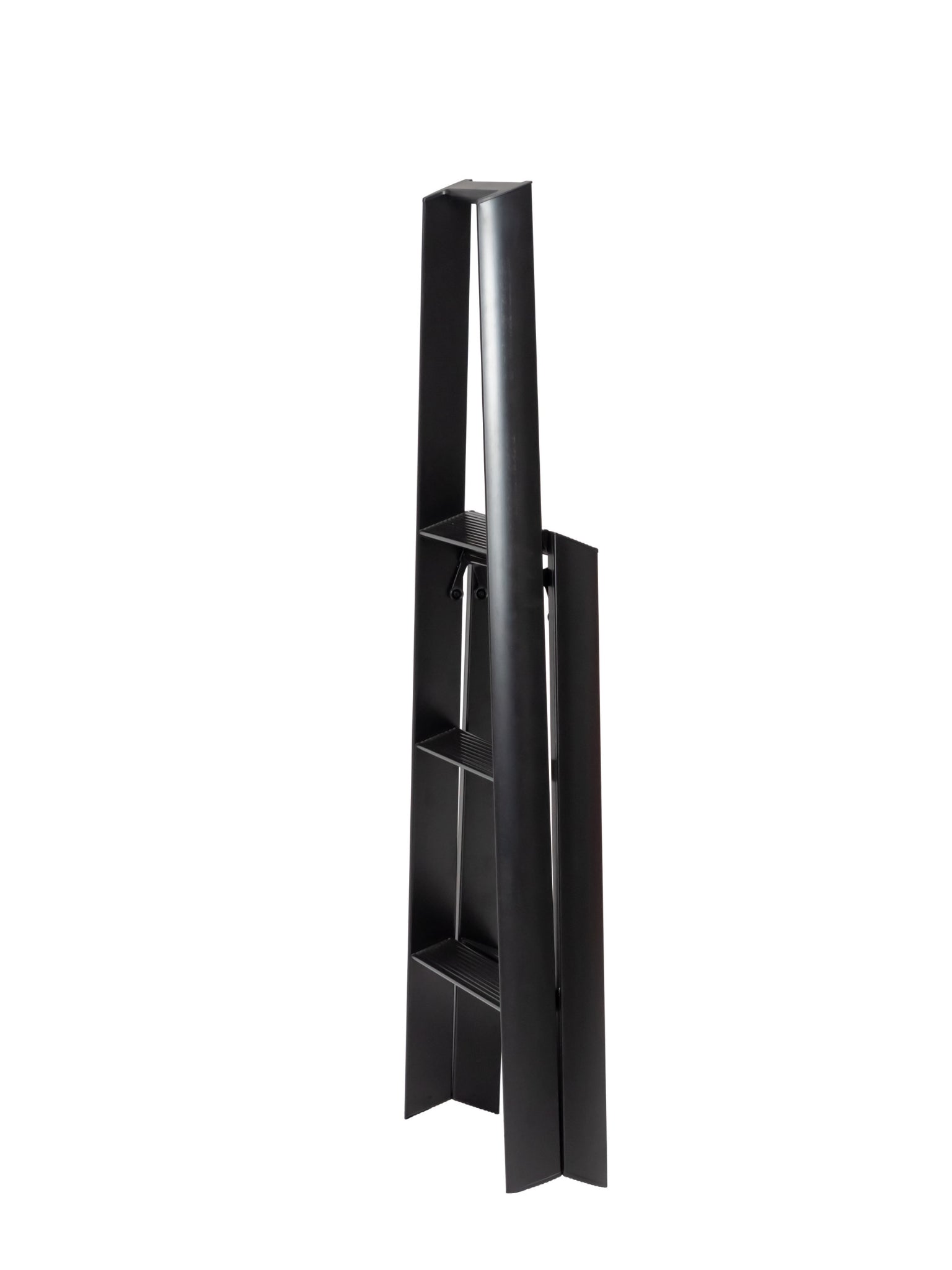 Zijaanzicht zwarte Lucano 3-step designladder